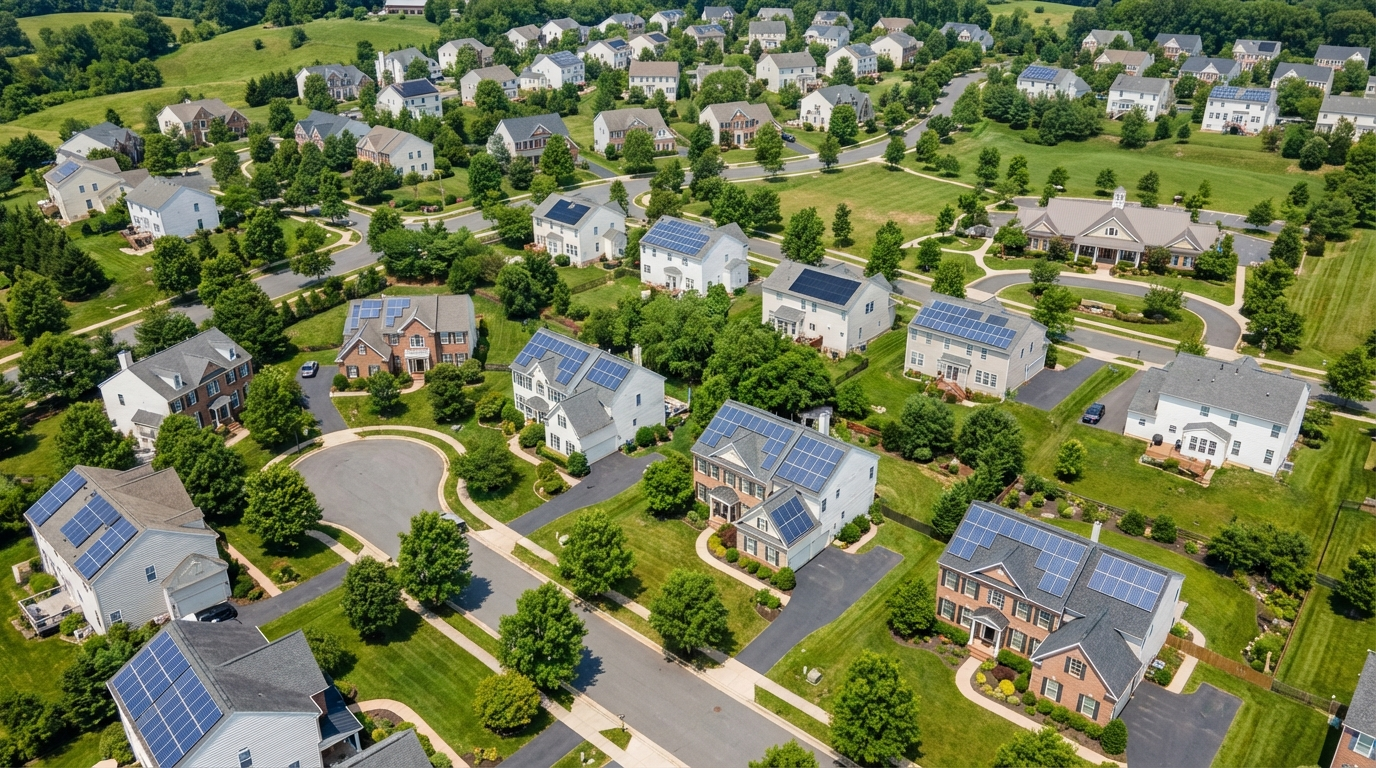Rooftops with solar across the DMV